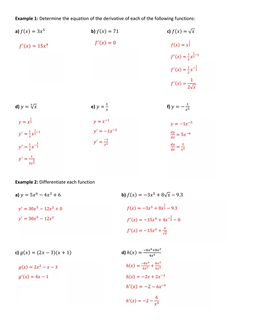 Lecture 1 - Derivative of a Polynomial Functions - Page 3