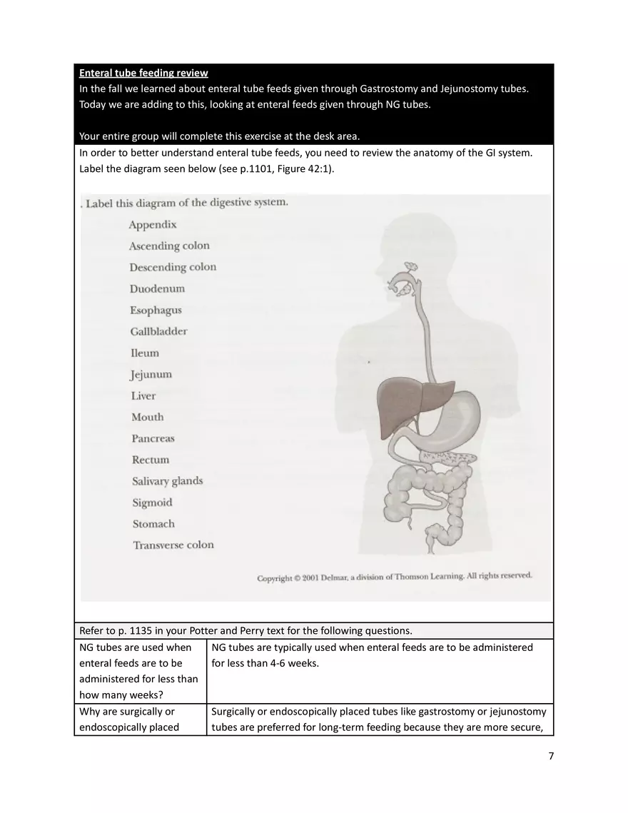 Nasogastric Tube Insertion and Care and Review of Enteral Tubes - Page 7