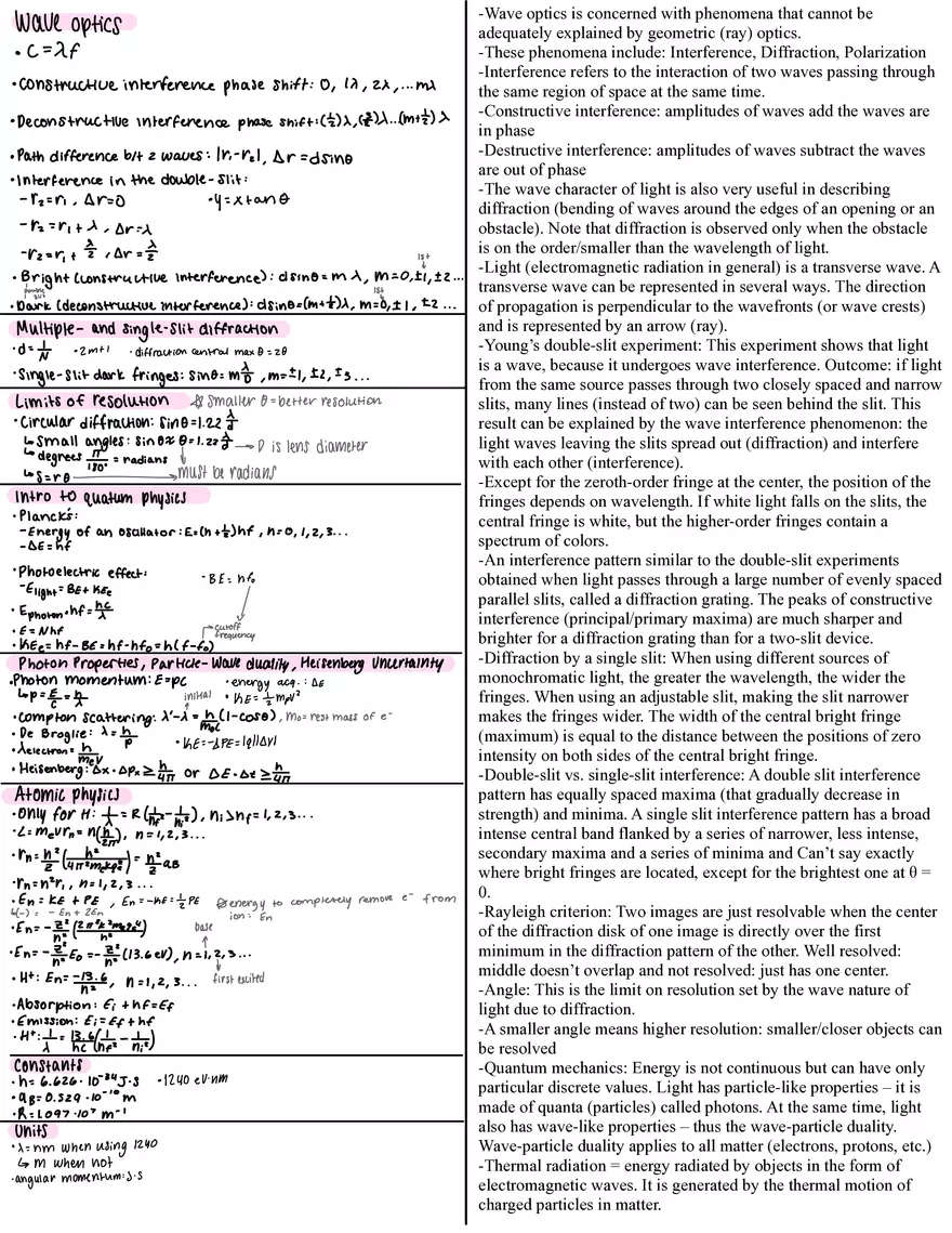 Exam 9: Wave Optics - Page 1