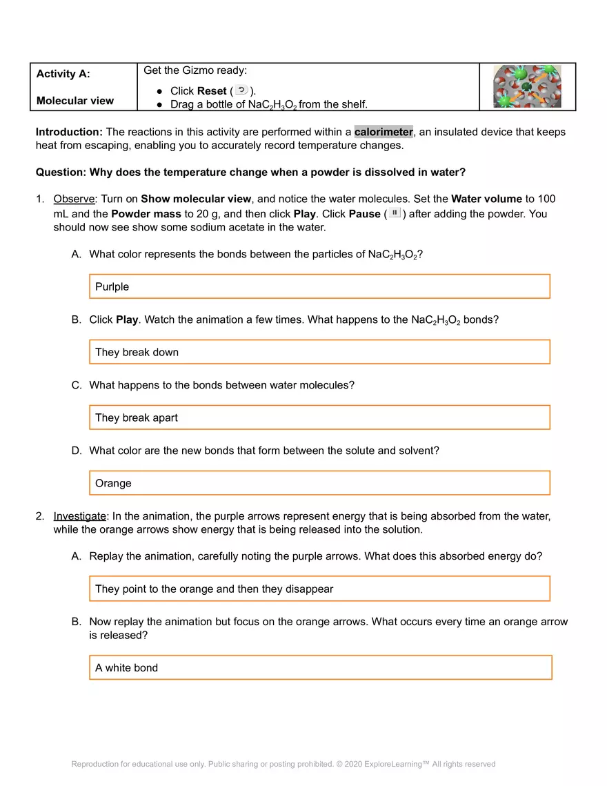 Feel the Heat - Student Exploration Gizmo - Page 2