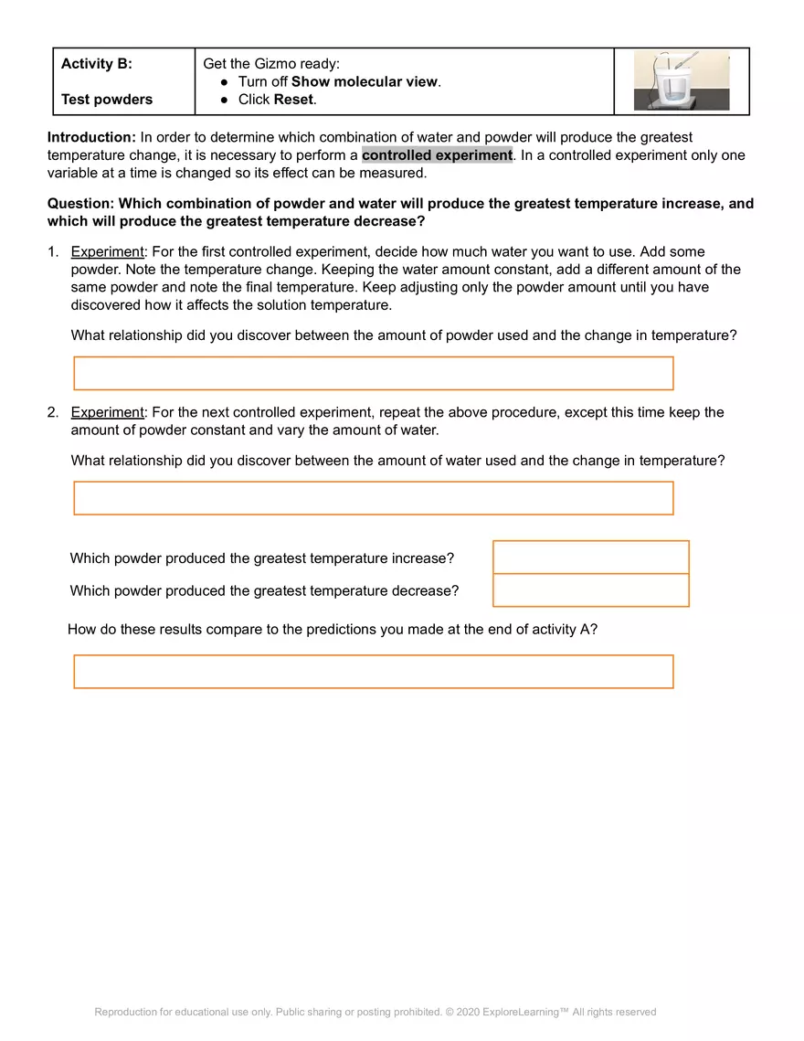 Feel the Heat - Student Exploration Gizmo - Page 5