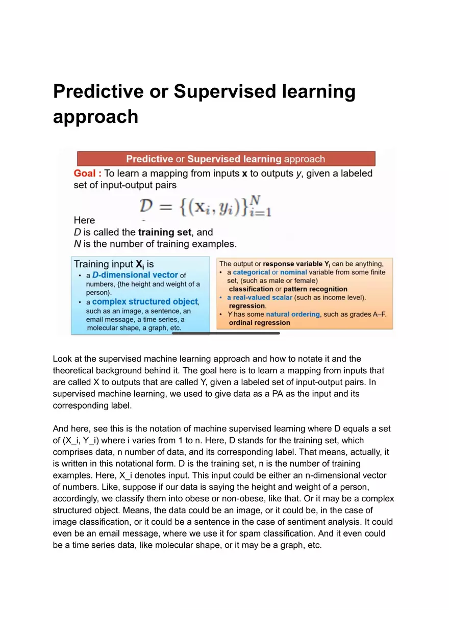 Predictive Or Supervised Learning Approach - Page 1