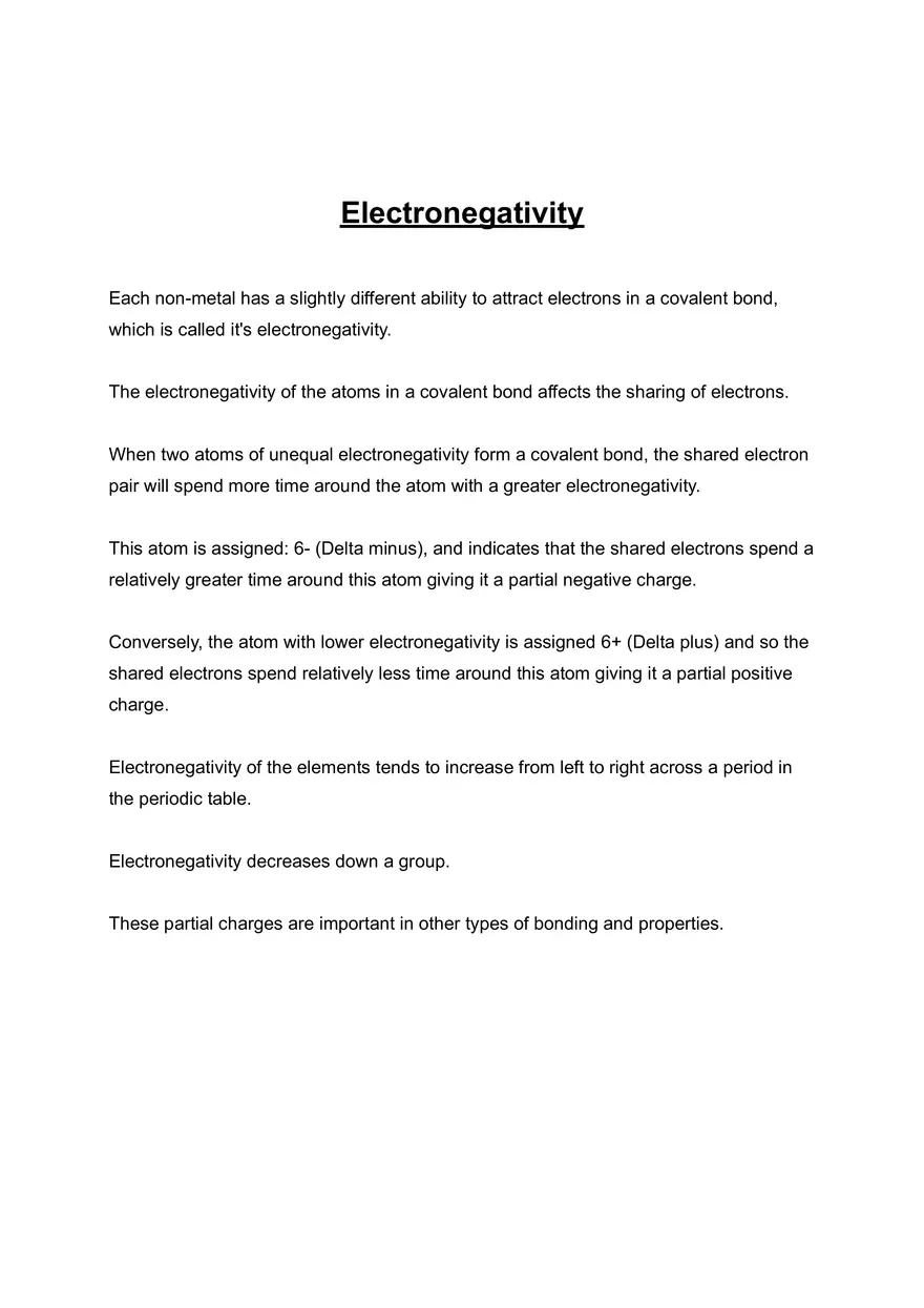 Electronegativity and Hybridisation - Page 1