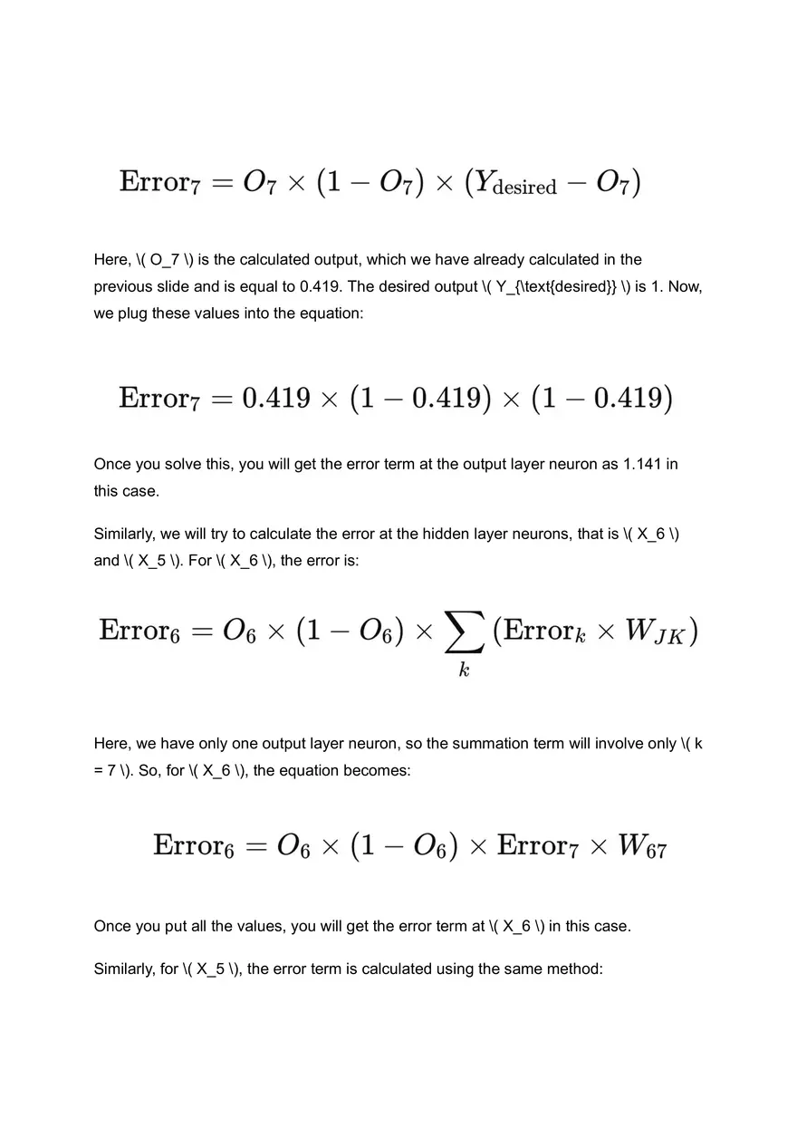 Multi-Layer Perceptron Learning - Solved Example - Page 11