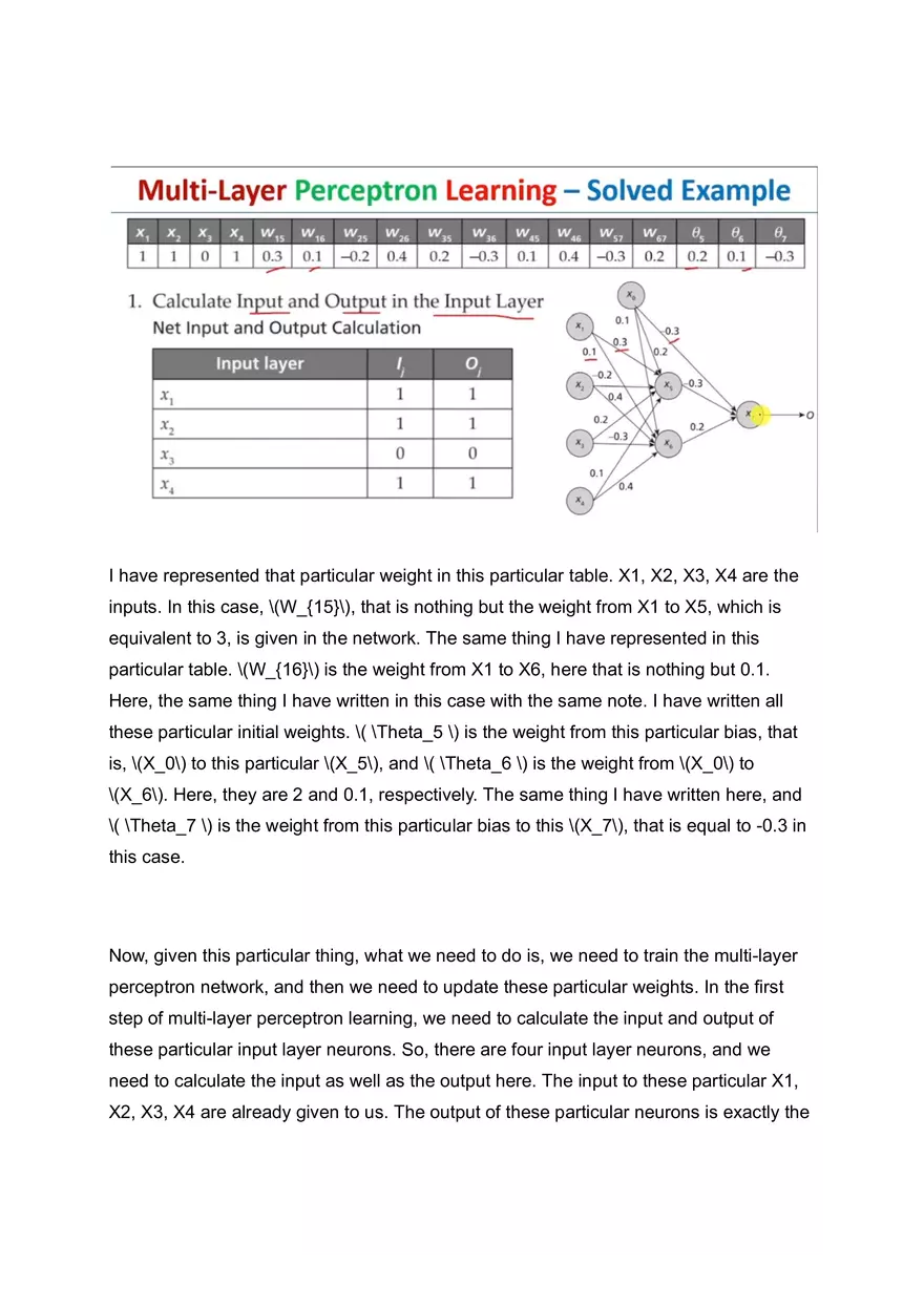 Multi-Layer Perceptron Learning - Solved Example - Page 2
