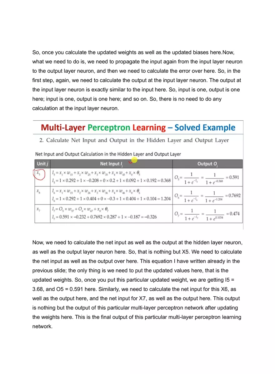 Multi-Layer Perceptron Learning - Solved Example - Page 4