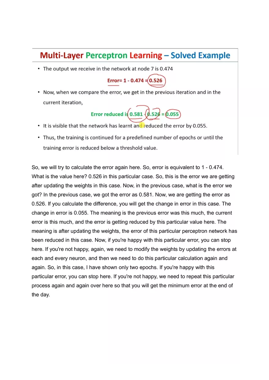 Multi-Layer Perceptron Learning - Solved Example - Page 5