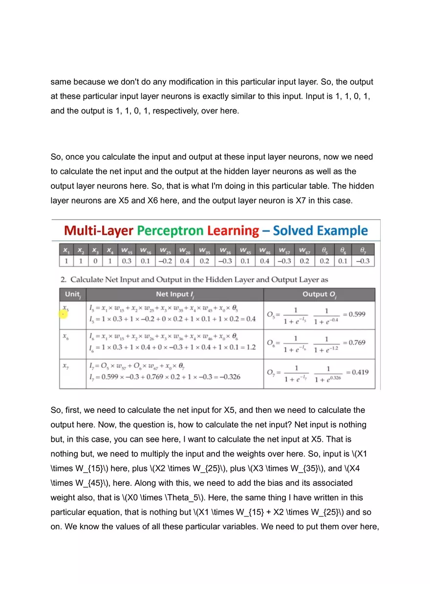 Multi-Layer Perceptron Learning - Solved Example - Page 6