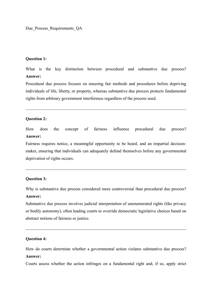 Due Process Requirements QA - Page 1