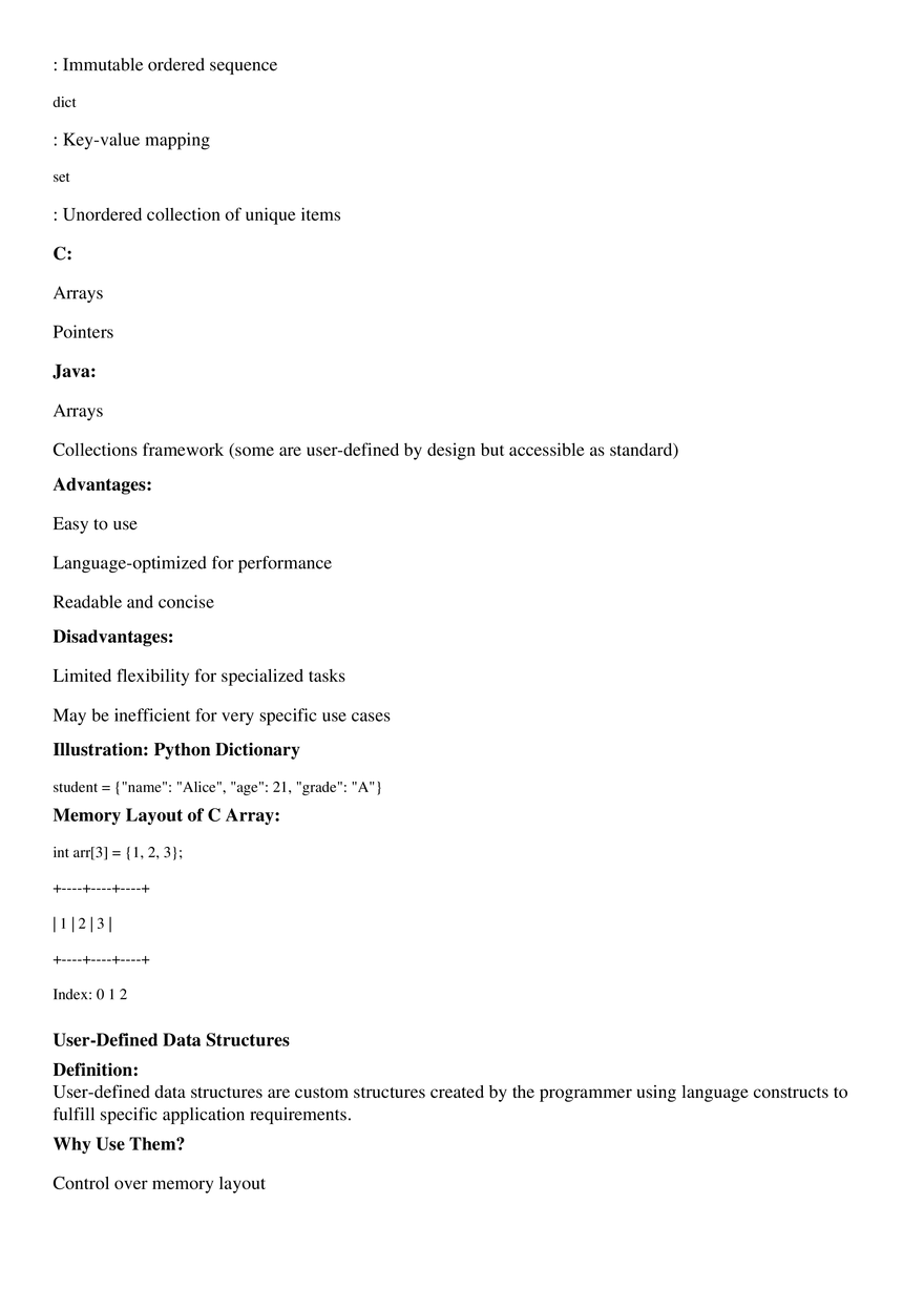 Built-In and User-Defined Data Structures - Page 2