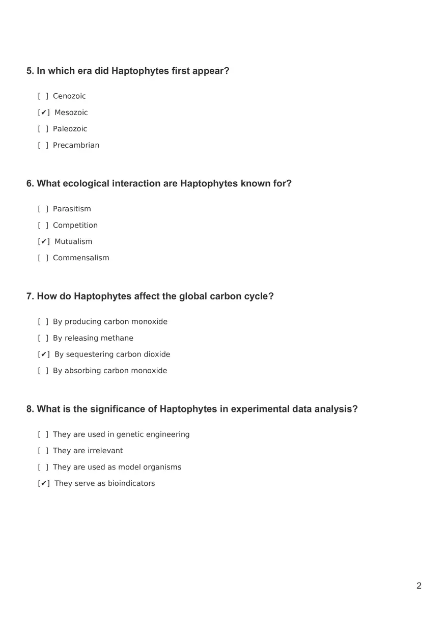 Quiz - Haptophytes - Page 2