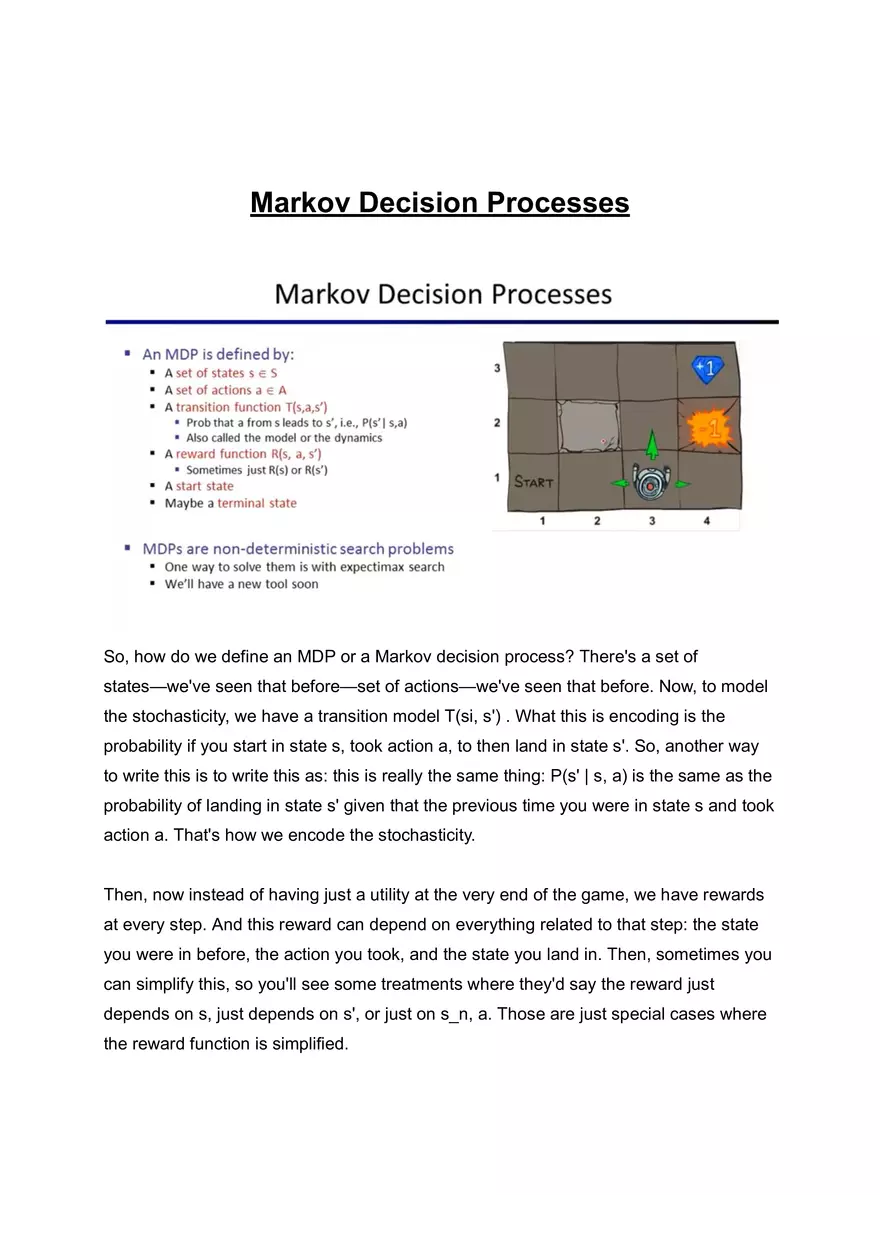 Markov Decision Processes - Page 1