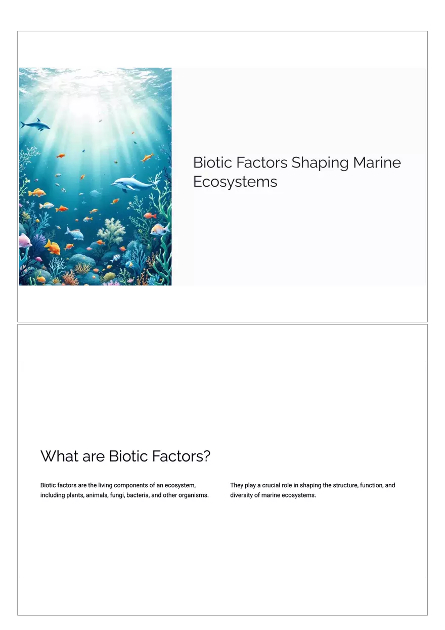 Biotic Factors Shaping Marine Ecosystems - Page 1