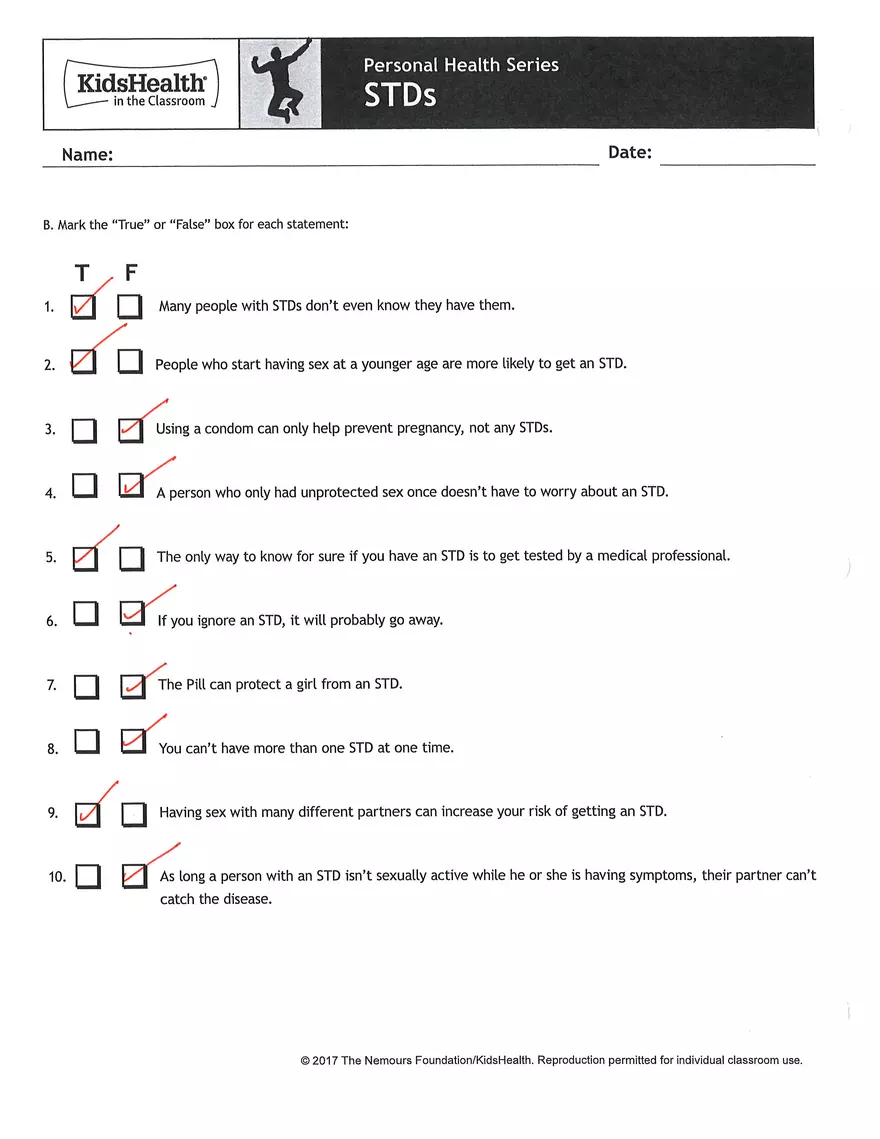 STDs Key - Page 2