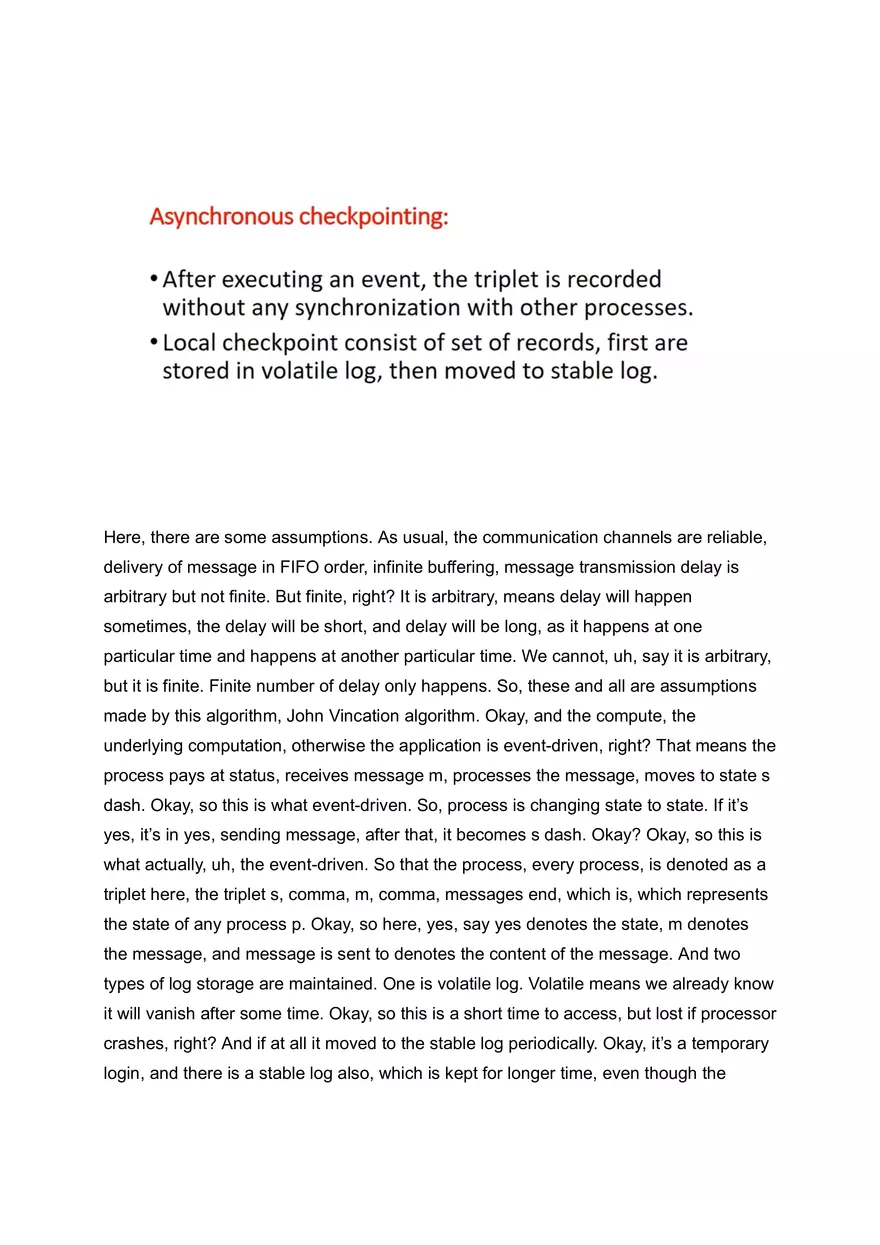 Asynchronous Checkpointing and recovery Juang-Venkatesan Algorithm - Page 2