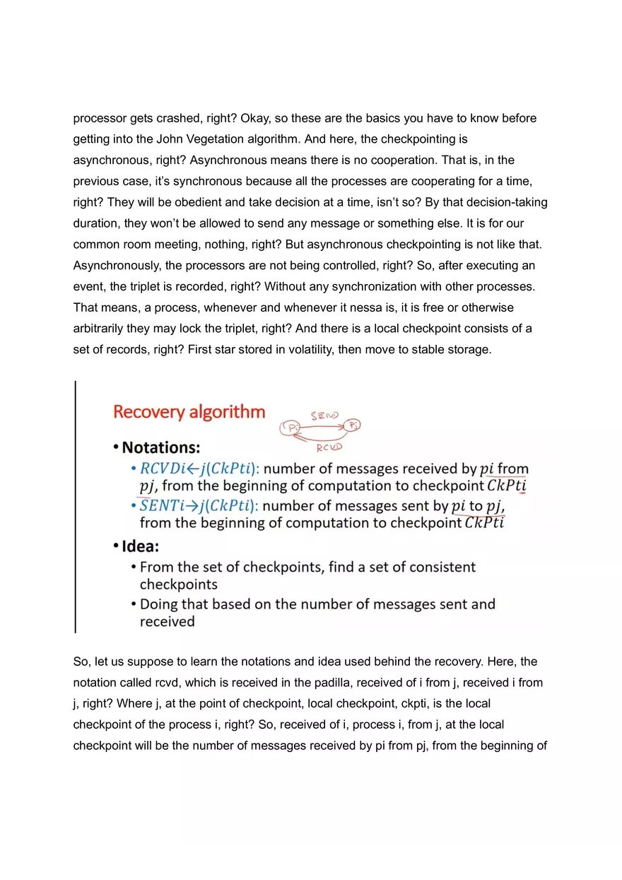 Asynchronous Checkpointing and recovery Juang-Venkatesan Algorithm - Page 3