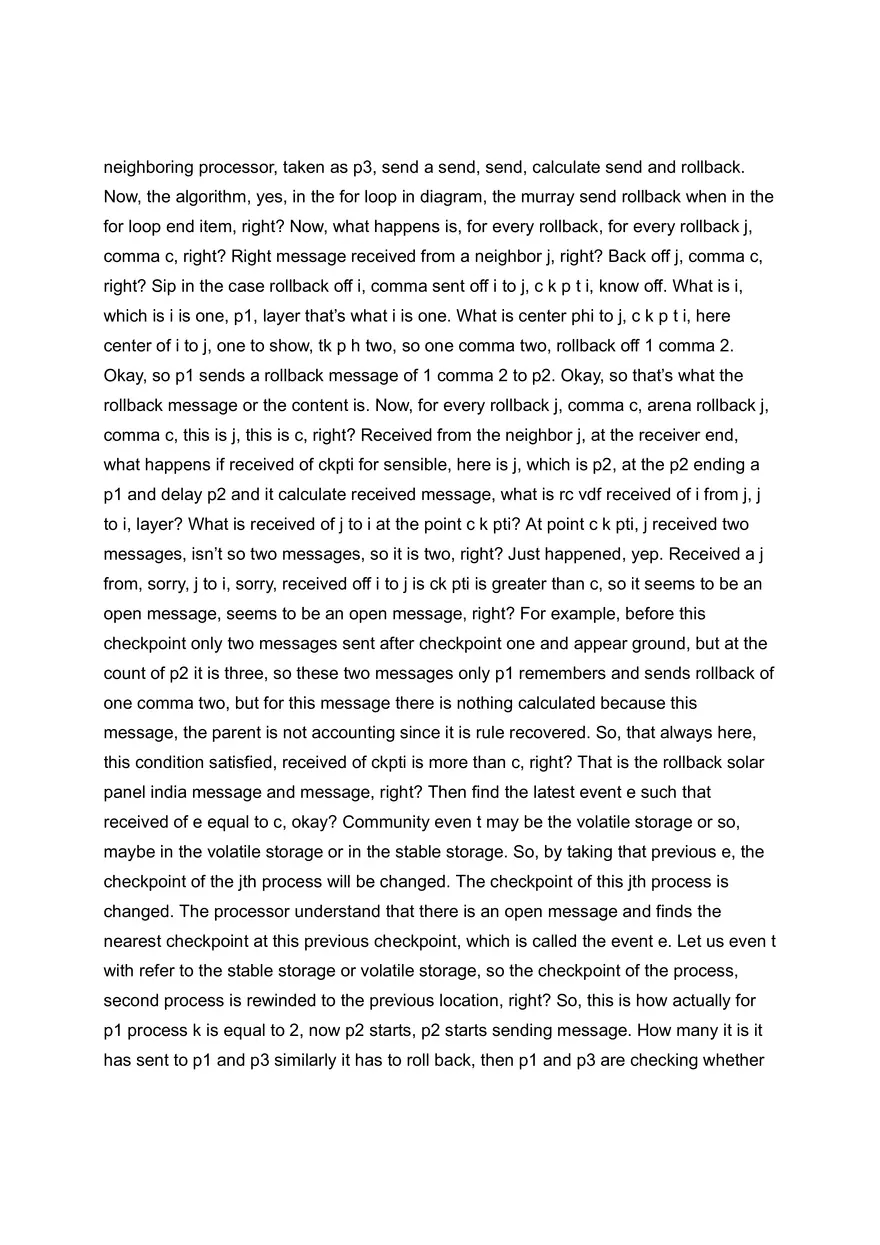 Asynchronous Checkpointing and recovery Juang-Venkatesan Algorithm - Page 6