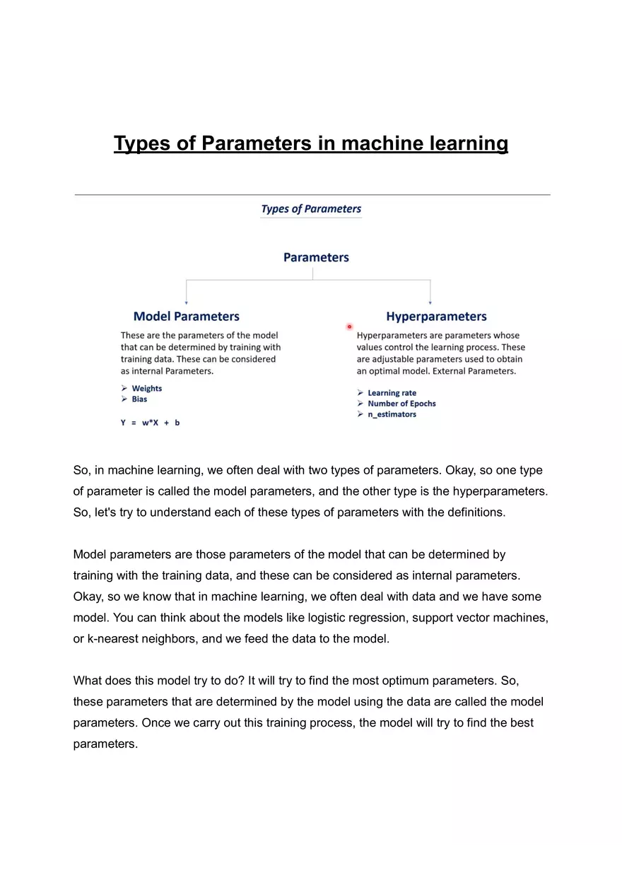 Types of Parameters in machine learning - Page 1