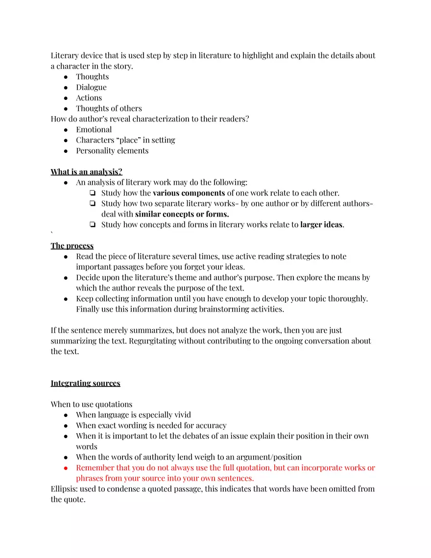 English Notes - Literary Analysis - Page 2