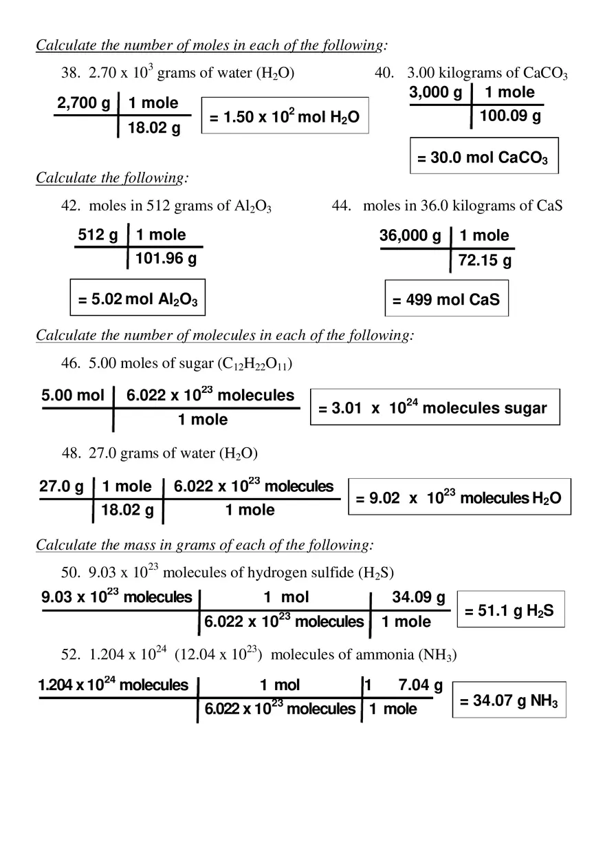 Mole Practice Solutions - Page 3
