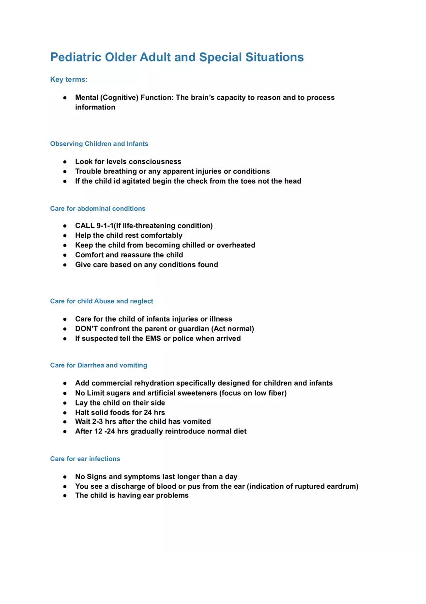 Adult and Pediatric First Aid - Page 1