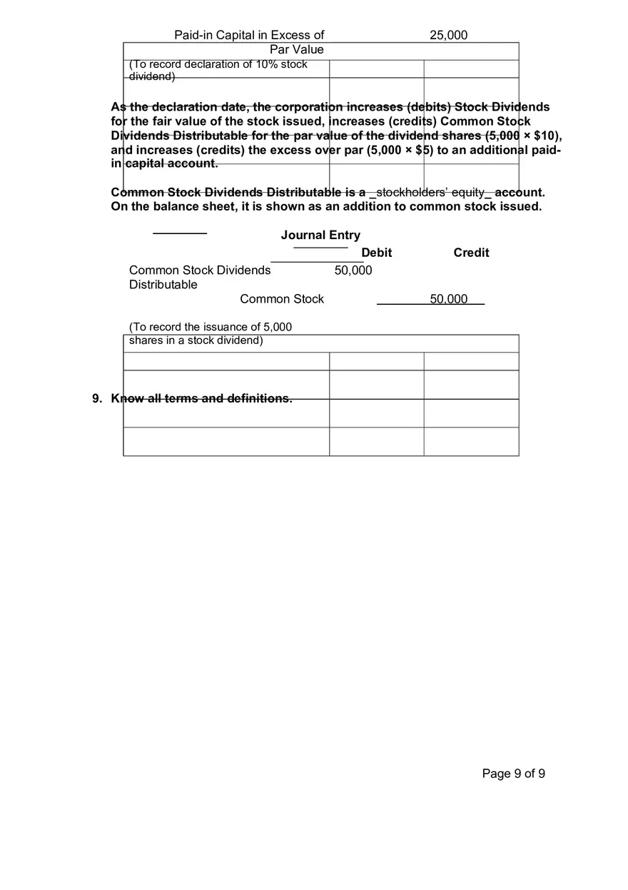 Chapter 11 Reporting and Analyzing Stockholders’ Equity - Page 9