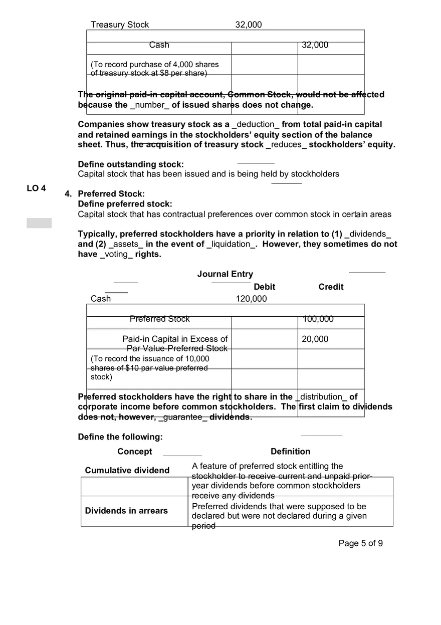 Chapter 11 Reporting and Analyzing Stockholders’ Equity - Page 5
