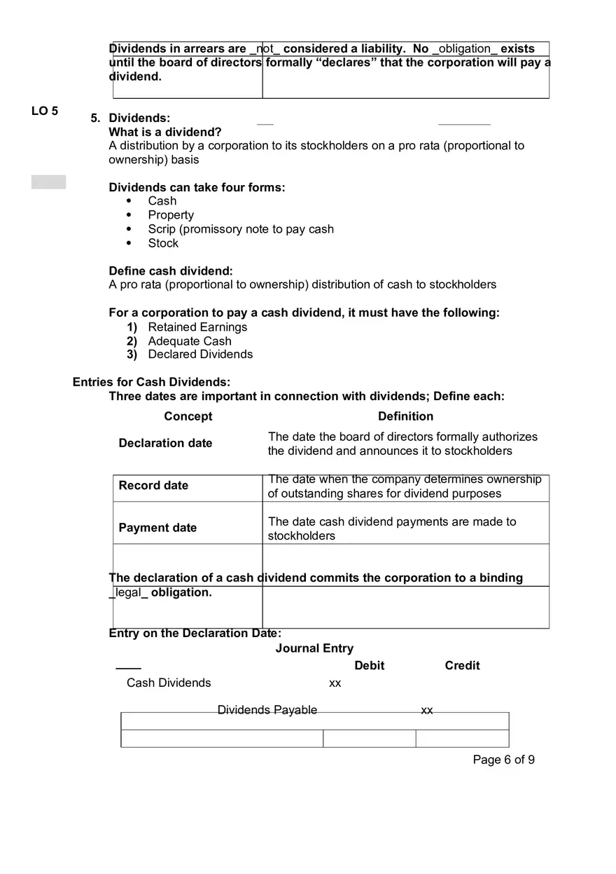 Chapter 11 Reporting and Analyzing Stockholders’ Equity - Page 6