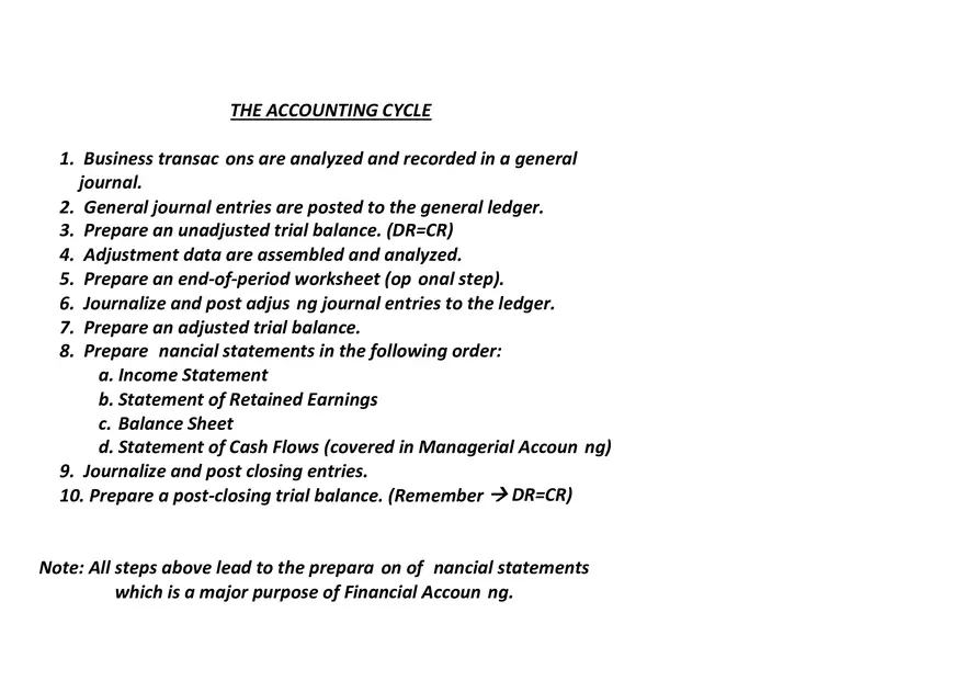 The Accounting Cycle - Page 1