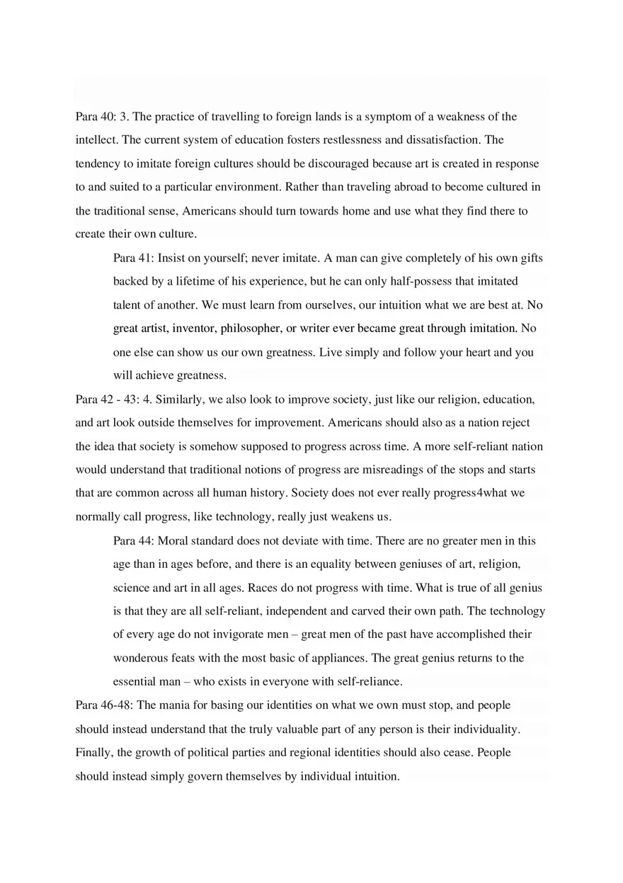 Self-Reliance Notes - Detailed Summary of the Essay - Page 3