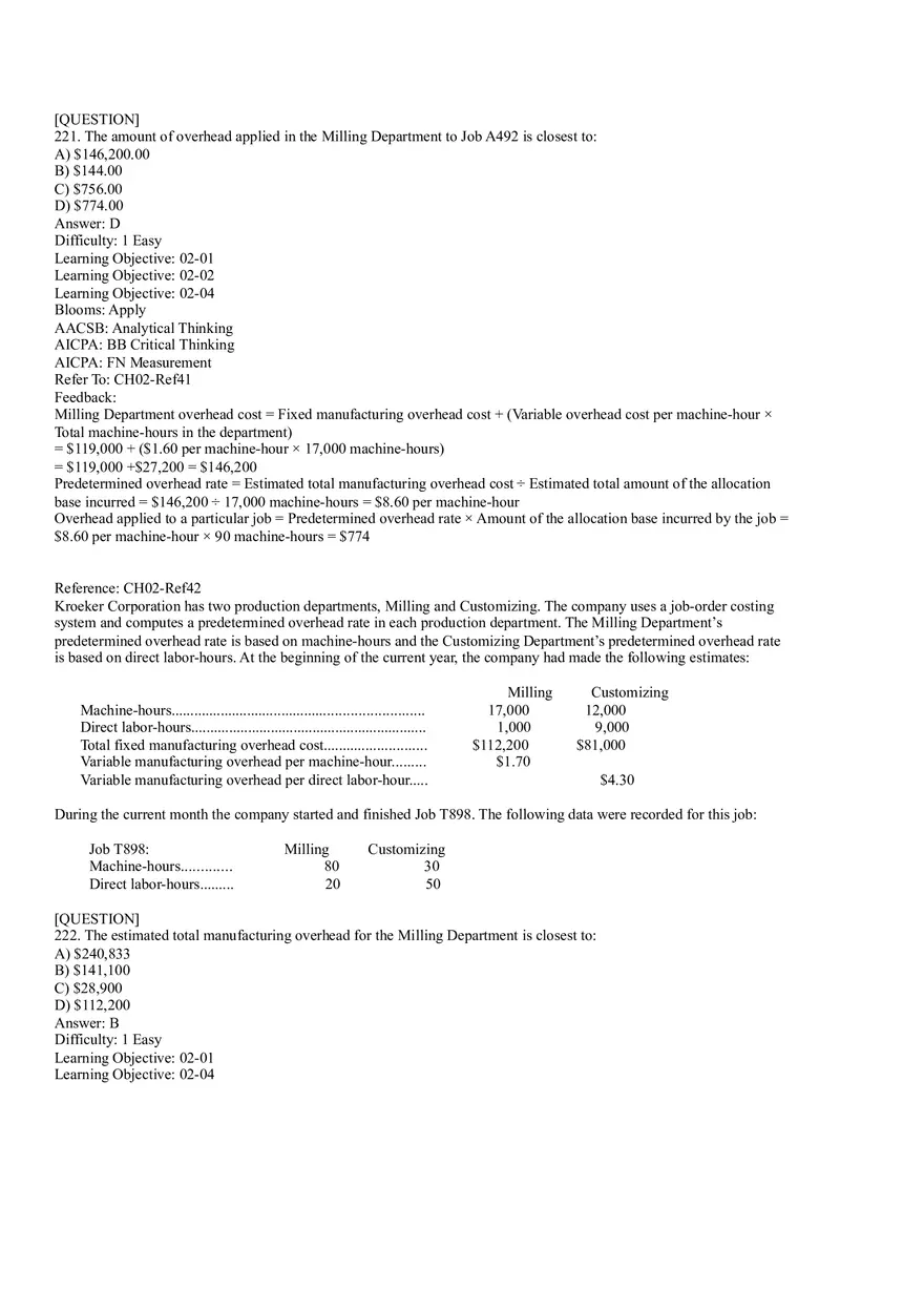 Ch2, Job-Order Costing Calculating Unit Product Costs Part 13 - Page 5