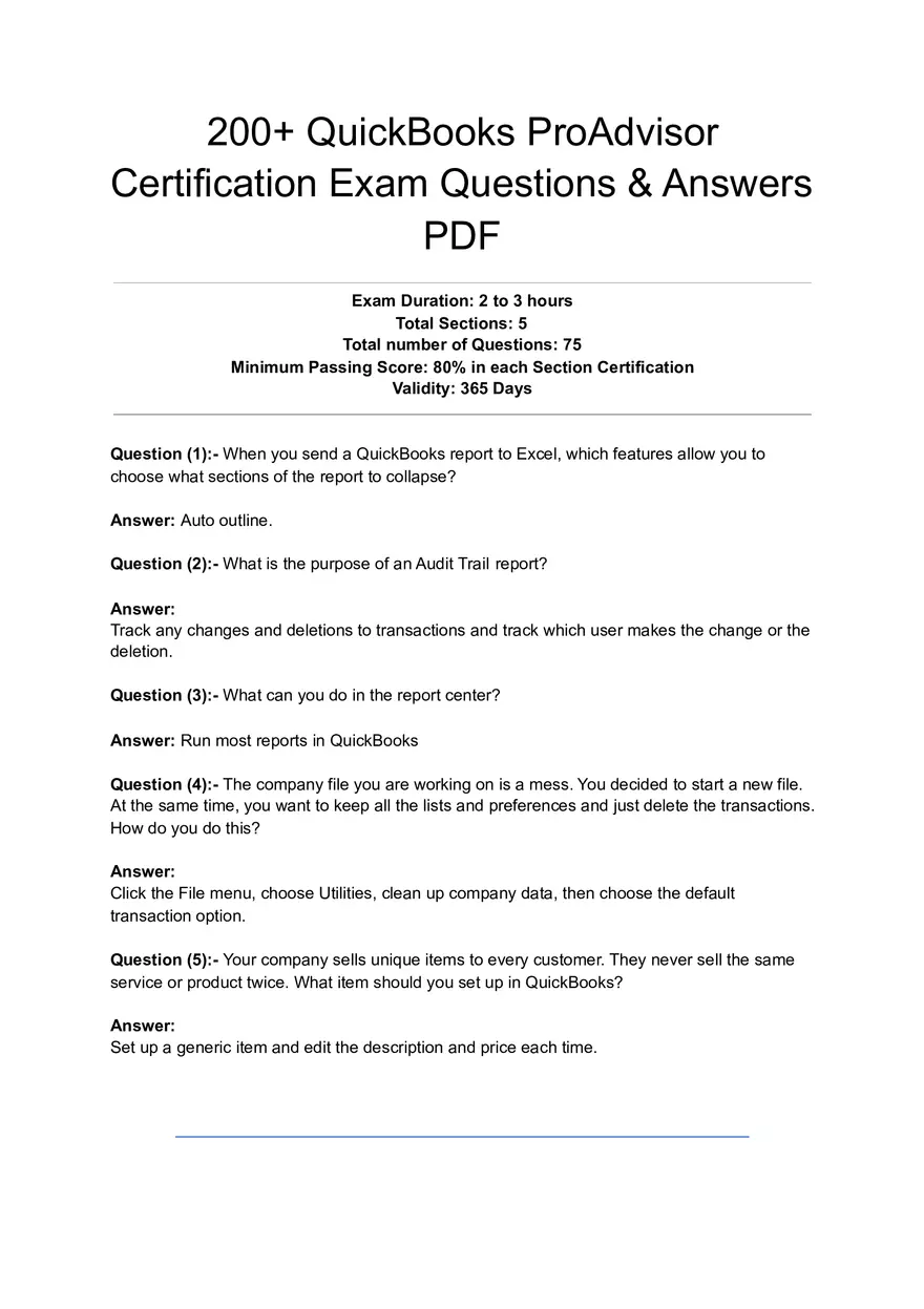 ProAdvisor Certification Exam Questions & Answers Part 1 - Page 1