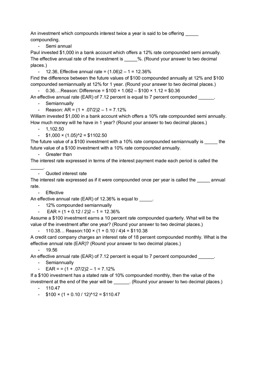 Corporate Finance - Assignment and Answer Key Part 2 - Page 8