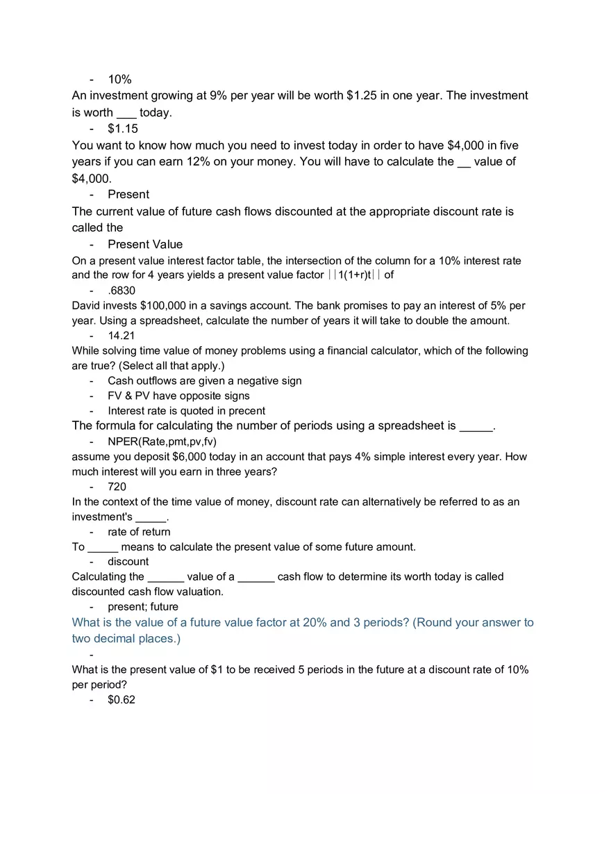 Corporate Finance - Assignment and Answer Key Part 2 - Page 3