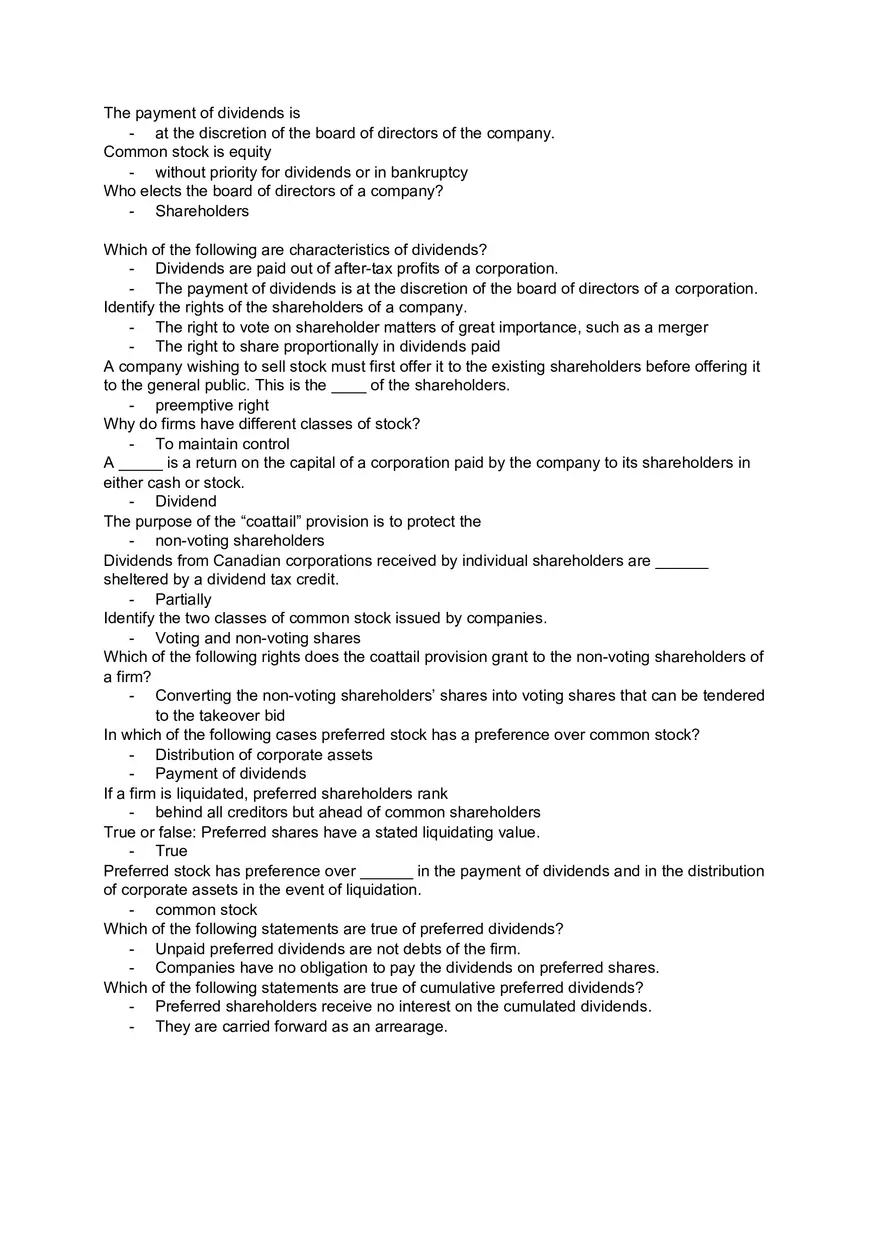 Corporate Finance - Assignment and Answer Key Part 4 - Page 7
