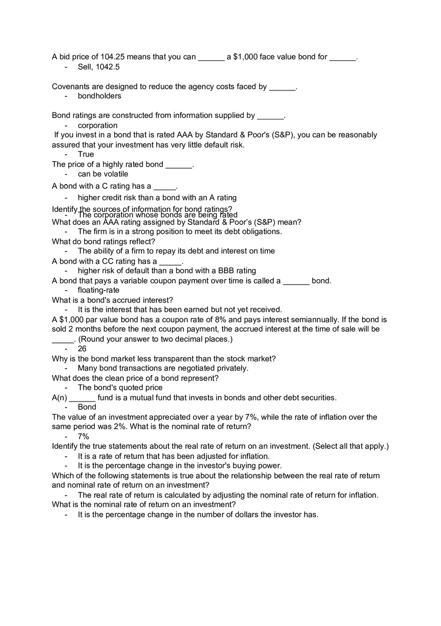 Corporate Finance - Assignment and Answer Key Part 4 - Page 1