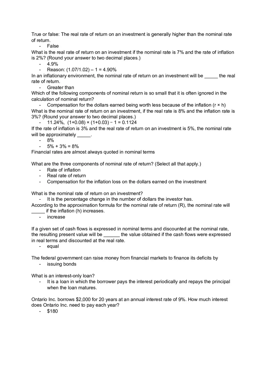 Corporate Finance - Assignment and Answer Key Part 4 - Page 2