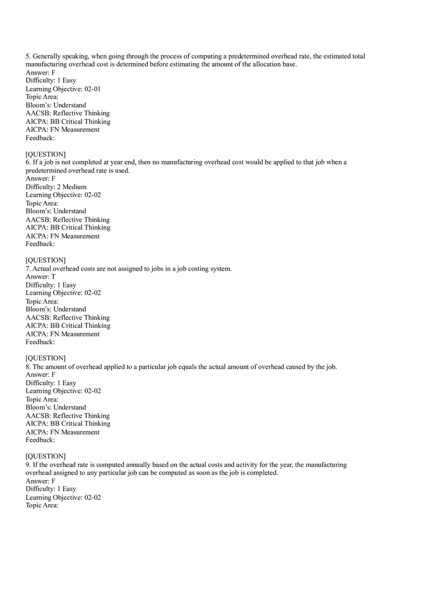 Ch2, Job-Order Costing Calculating Unit Product Costs Part 1 - Page 2