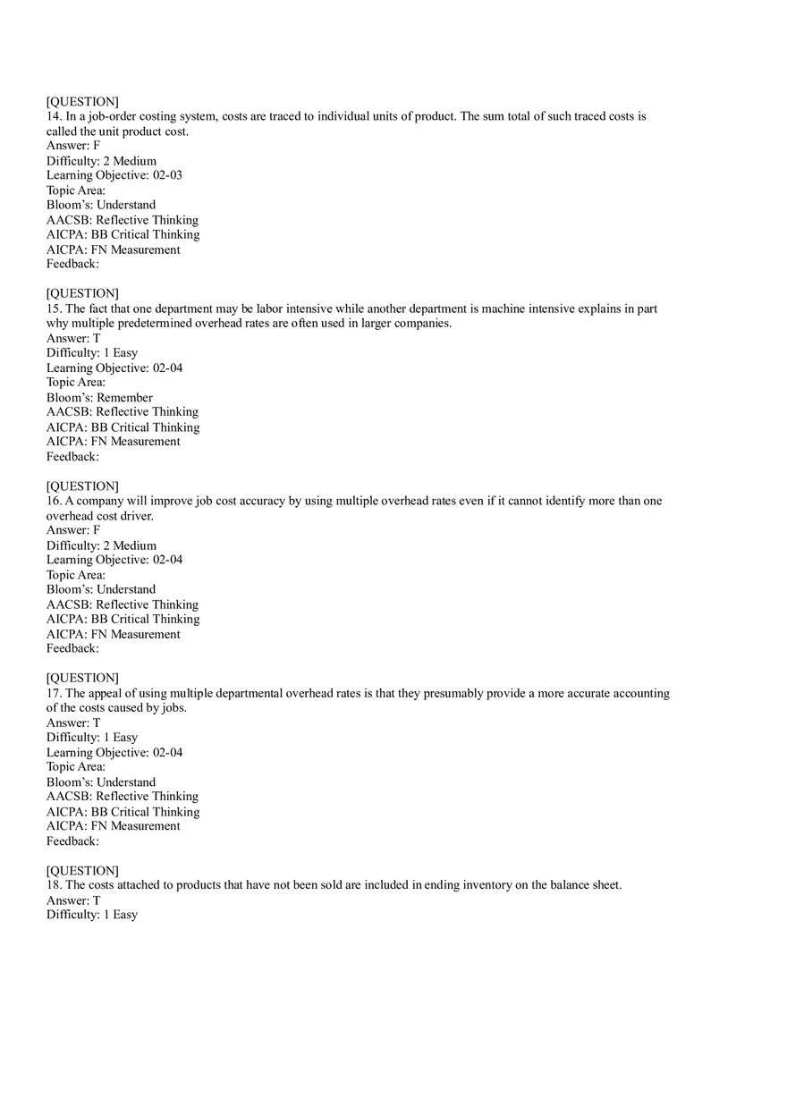 Ch2, Job-Order Costing Calculating Unit Product Costs Part 1 - Page 5