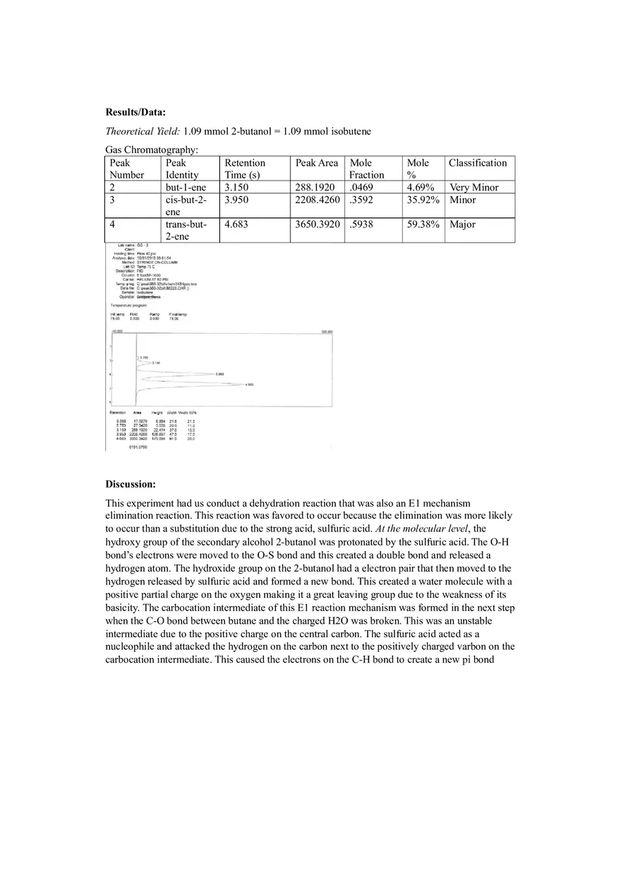 Dehydration of 2-butanol Lab Report - Page 5