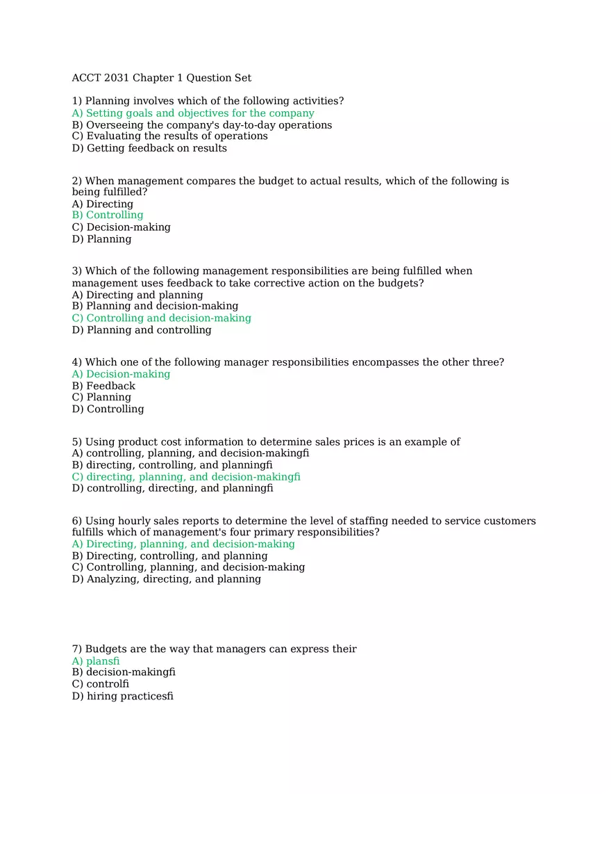 Accounting Chapter 1 Question Set - Page 1