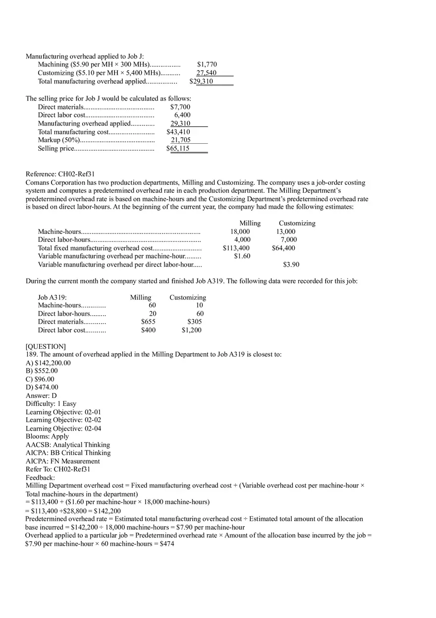 Ch2, Job-Order Costing Calculating Unit Product Costs Part 10 - Page 7