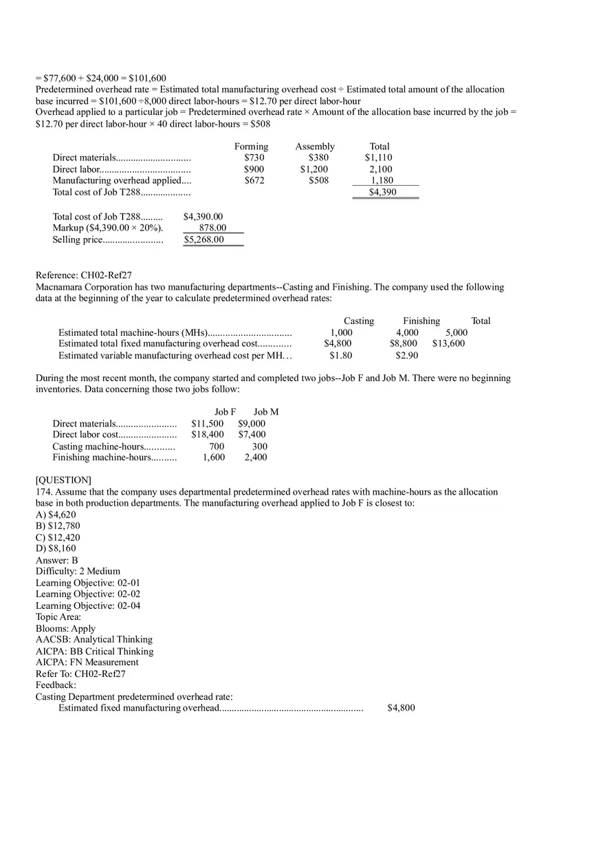 Ch2, Job-Order Costing Calculating Unit Product Costs Part 10 - Page 8