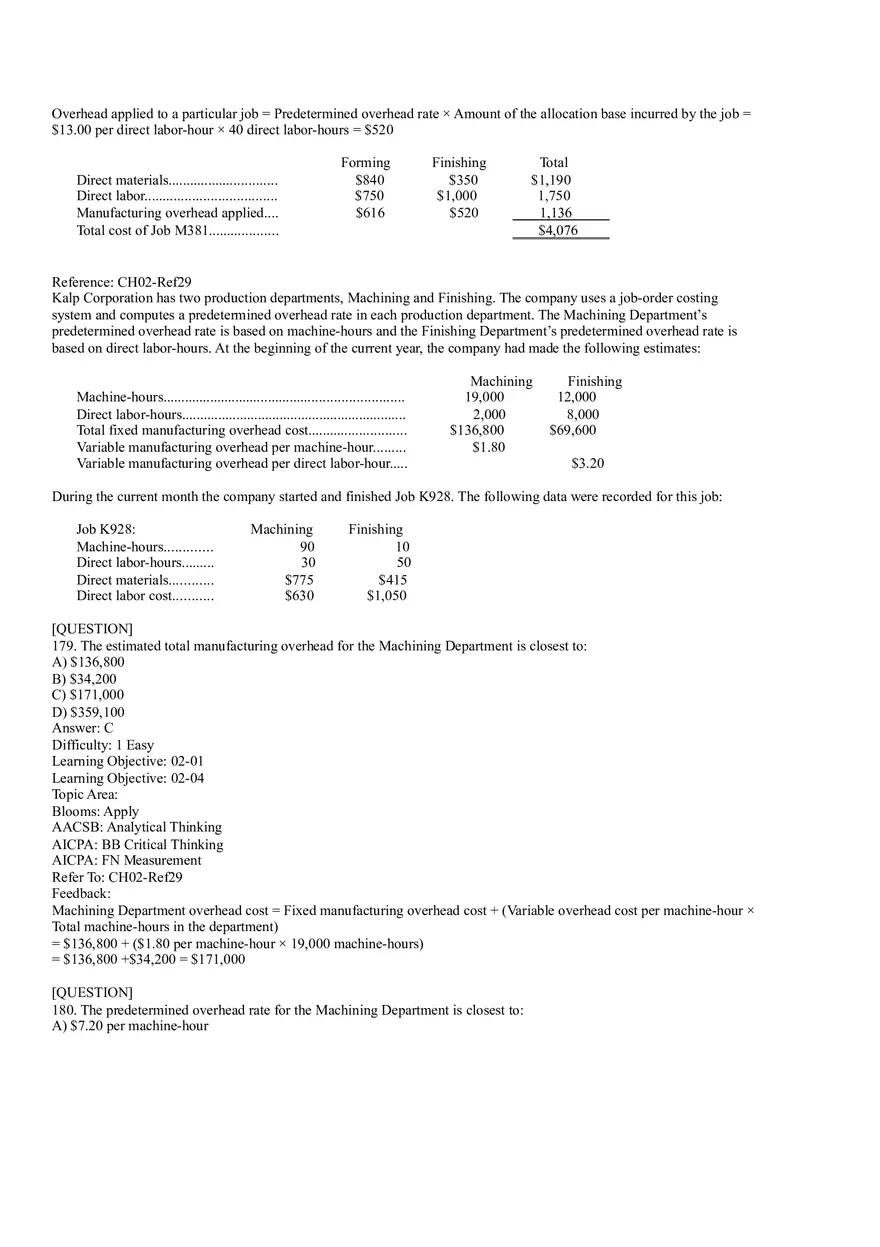 Ch2, Job-Order Costing Calculating Unit Product Costs Part 10 - Page 12