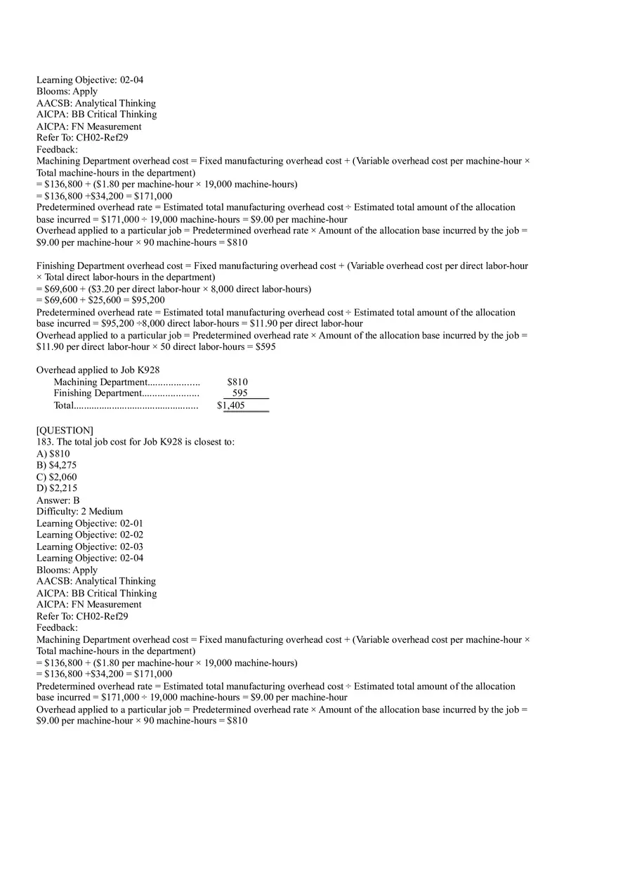 Ch2, Job-Order Costing Calculating Unit Product Costs Part 10 - Page 14
