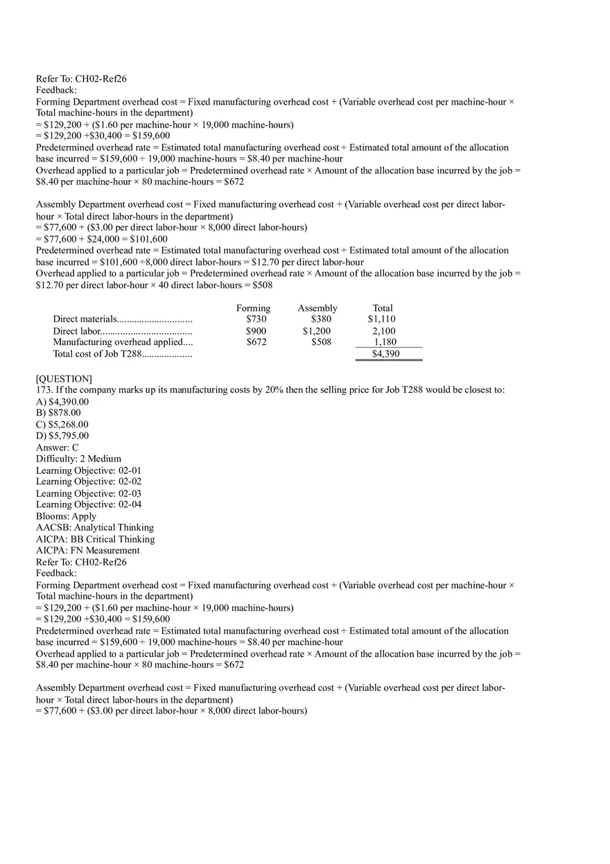 Ch2, Job-Order Costing Calculating Unit Product Costs Part 10 - Page 2