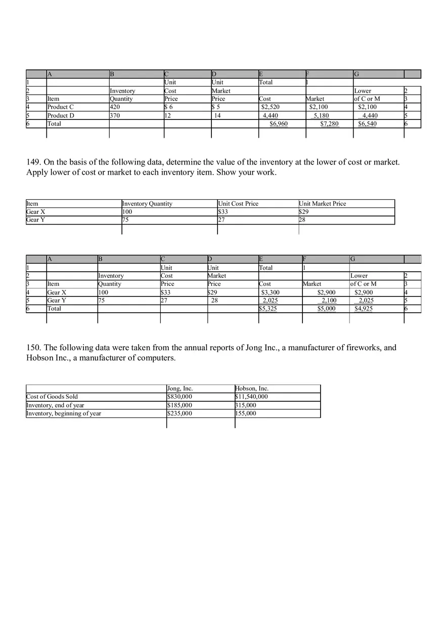 Inventories Key (137-156 Questions) - Page 7