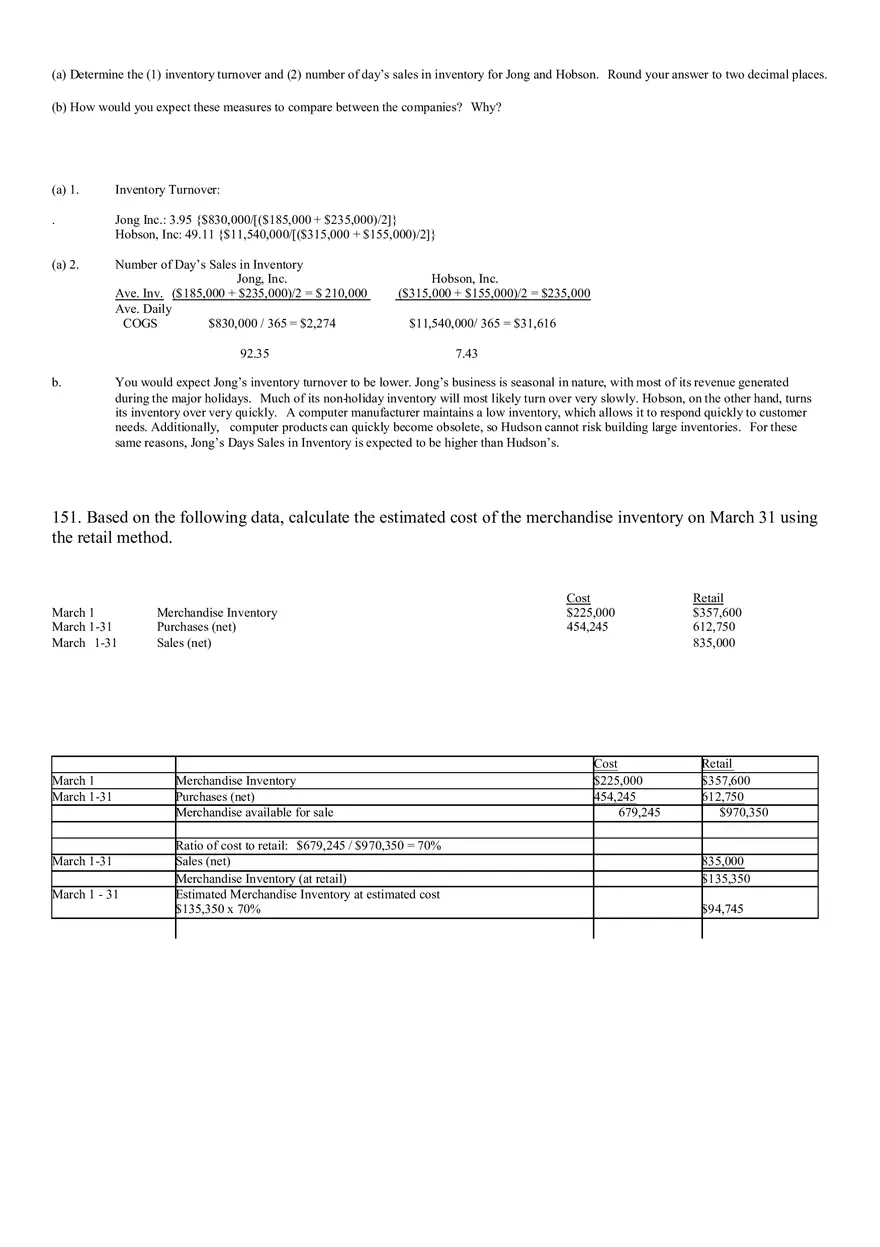 Inventories Key (137-156 Questions) - Page 8