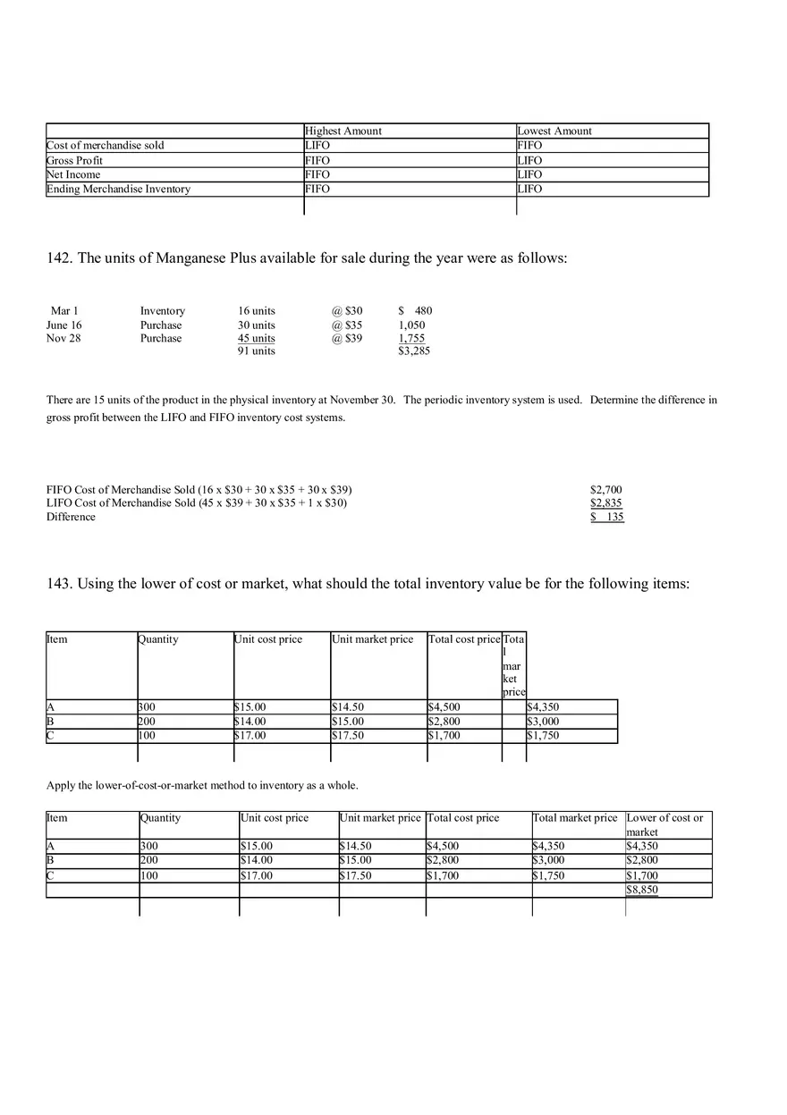 Inventories Key (137-156 Questions) - Page 4