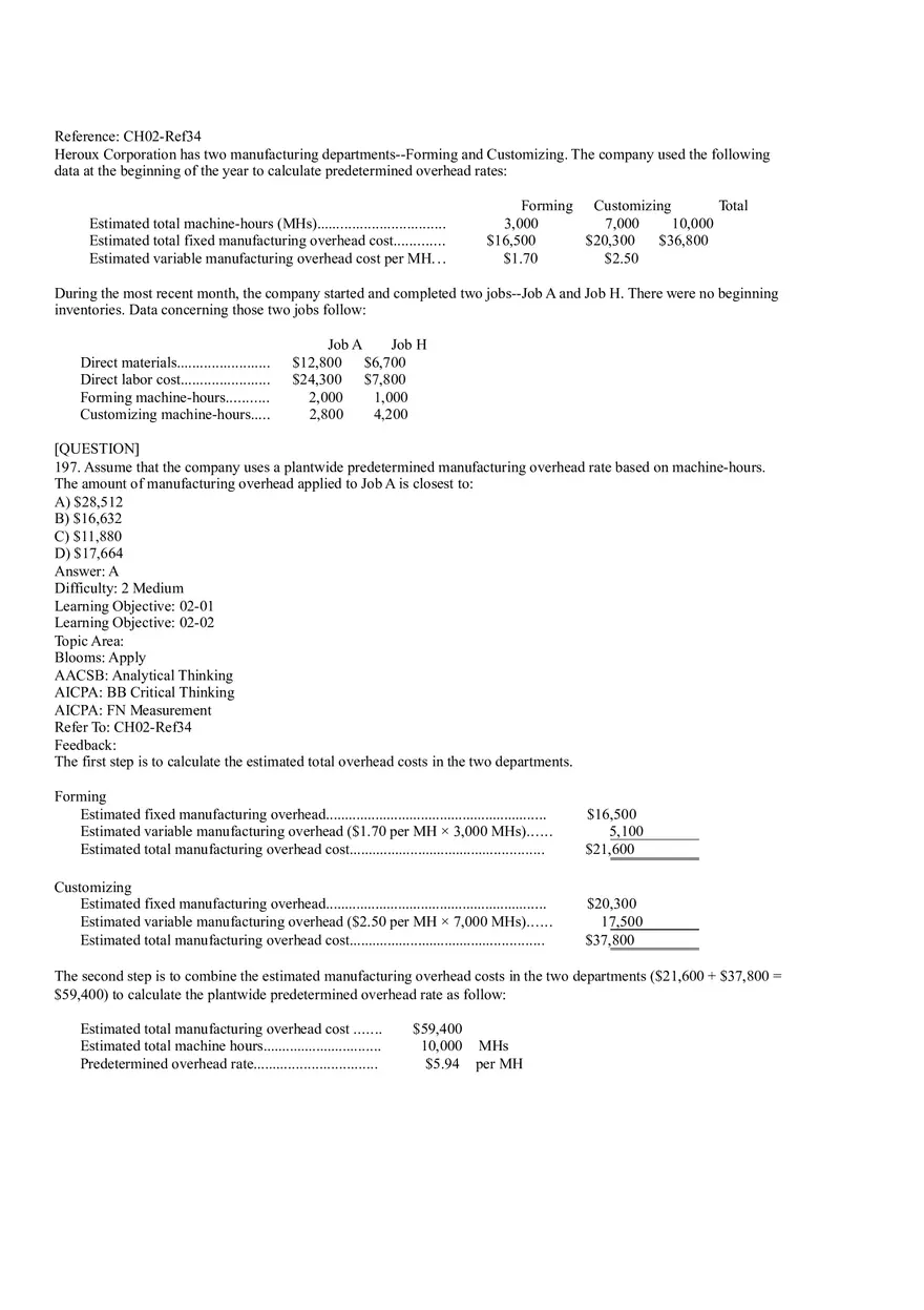 Ch2, Job-Order Costing Calculating Unit Product Costs Part 11 - Page 7